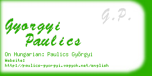 gyorgyi paulics business card